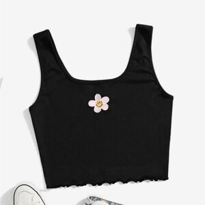 Shein Floral Embroidered Crop Cami Top